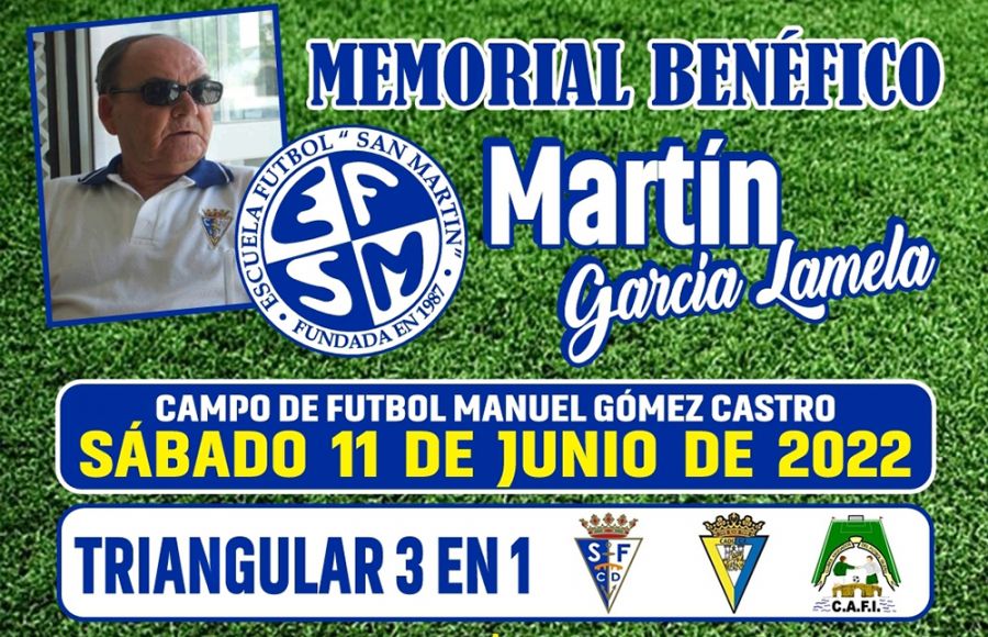 El Memorial Martín García Lamela se celebrará el 11 de junio en Gómez Castro con triangulares entre SFCD, Cádiz CF y CAFI