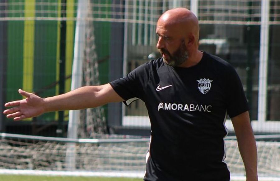 Nacho García Castro, en un entrenamiento con el Andorra. 