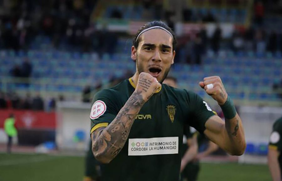 Gudelj celebra un triunfo con el Córdoba CF. 