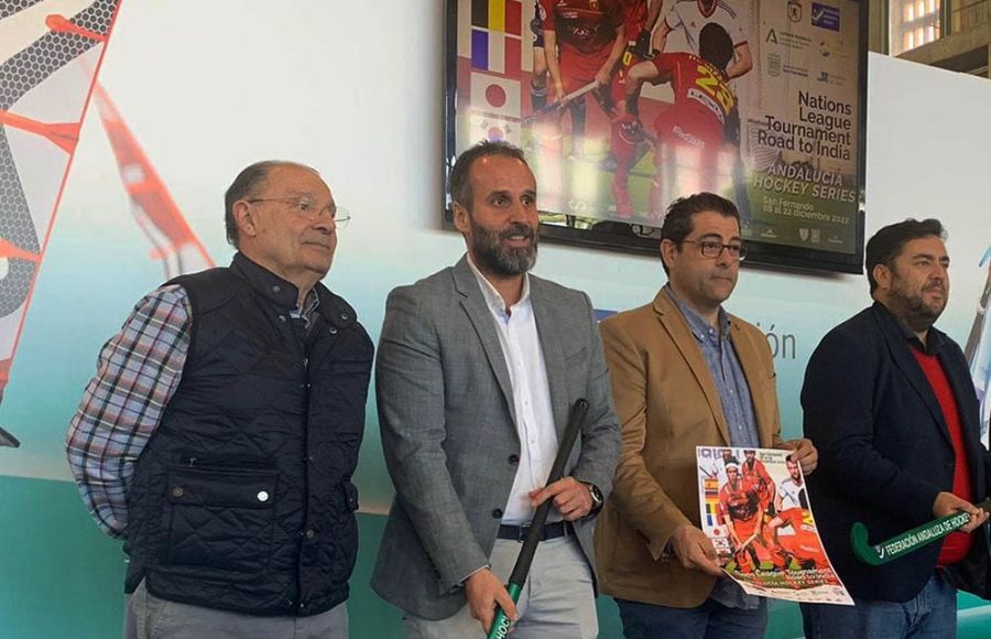 Hidalgo, Posada, Aguilera y Armario, en la presentación del evento en Jerez. 