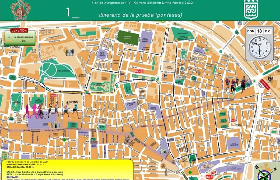 El recorrido de la carrera, con salida y meta en la plaza Sánchez de la Campa.