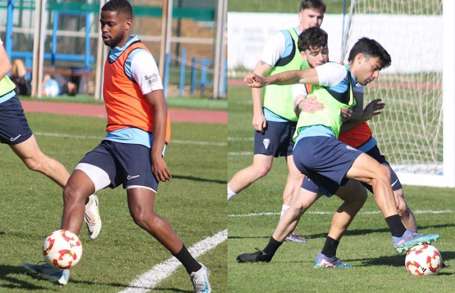 Vanderson y Marru, en el entrenamiento de este miércoles. 