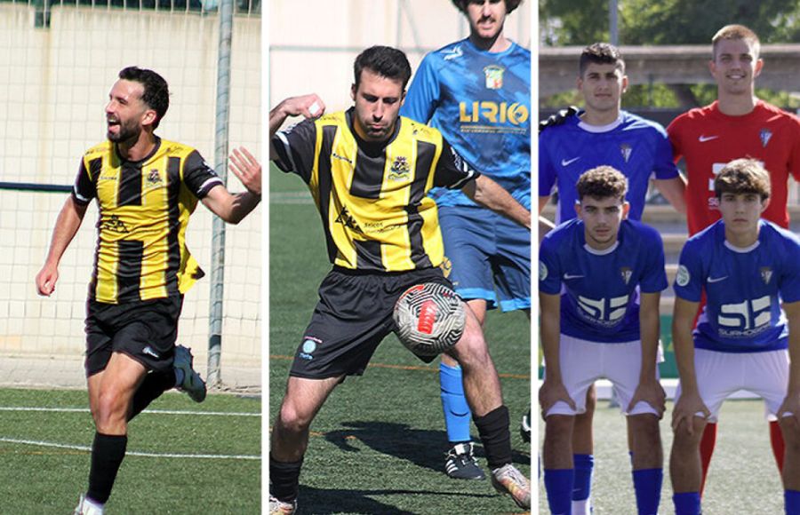 Álvaro Otero, Alberto Chust y el meta Wato en el partido de la primera jornada en Montilla. 