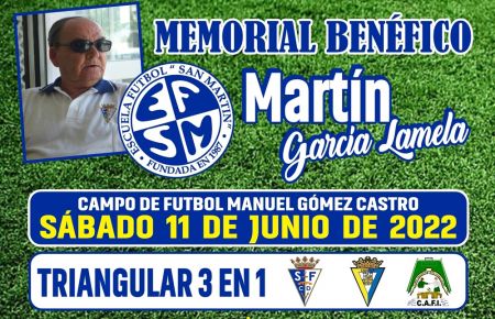 El Memorial Martín García Lamela se celebrará el 11 de junio en Gómez Castro con triangulares entre SFCD, Cádiz CF y CAFI
