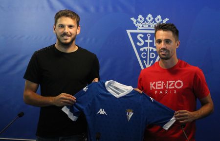 Sergio Ayala y Sergio Cortés, en la presentación como azulinos. 