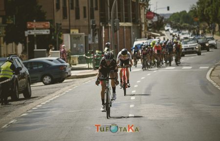 Fernando Rodríguez, en su escapada en la última etapa de la Vuelta.
