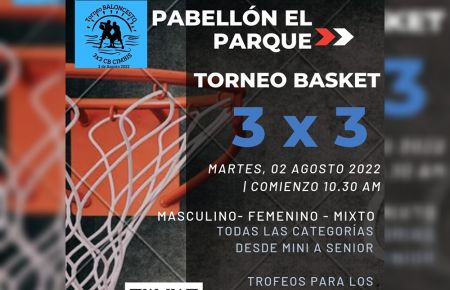 El cartel del torneo 3x3 del Cimbis que se celebra mañana.