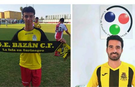 Álvaro Otero, a la derecha, con la camiseta del GE Bazán para esta temporada.