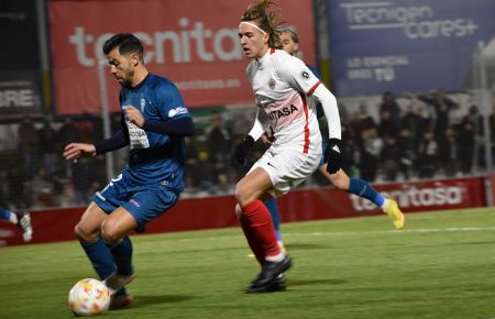 Pedro Benito, que lleva cinco goles, es la gran amenaza para el SFCD. 