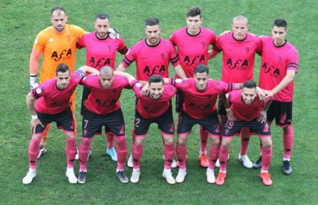 El once inicial del San Fernando CD en su última visita a Huelva (7 de febrero de 2021). 