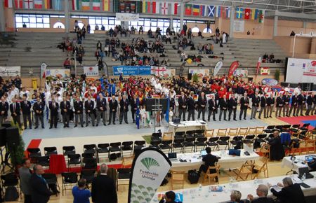 La ceremonia de inauguración del Europeo celebrado en 2019 en el pabellón de Bahía Sur en San Fernando.