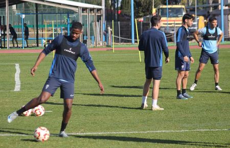 Vanderson, Rafa de Vicente, Marru y Omar Santana, en el entrenamiento del pasado miércoles en la Junta de Deportes.