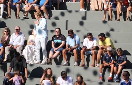 Jaime Bugatto, último entrenador del San Fernando CD, y su ayudante Tati Maldonado, en el acto del pasado sábado en El Parque. 