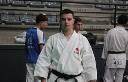 David Benedicto, del gimnasio Vigor de San Fernando, fue cuarto clasificado en la categoría junior individual de Katas. 