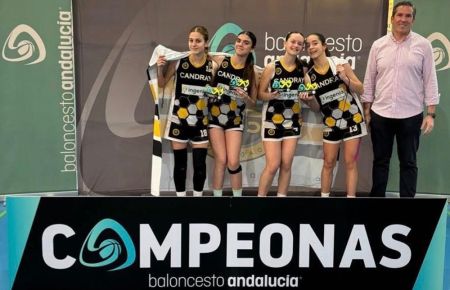 Las cuatro componentes del Candray amarillo U15, campeón provincial 3x3.