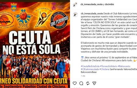 El CB La Inmaculada de Ceuta ha mostrado su satisfacción por la bonita iniciativa.